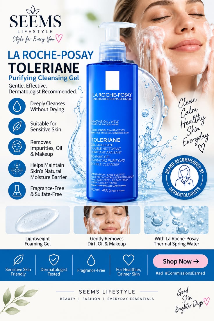 La Roche-Posay Toleriane Face Wash, Purifying Double Cleansing Gel