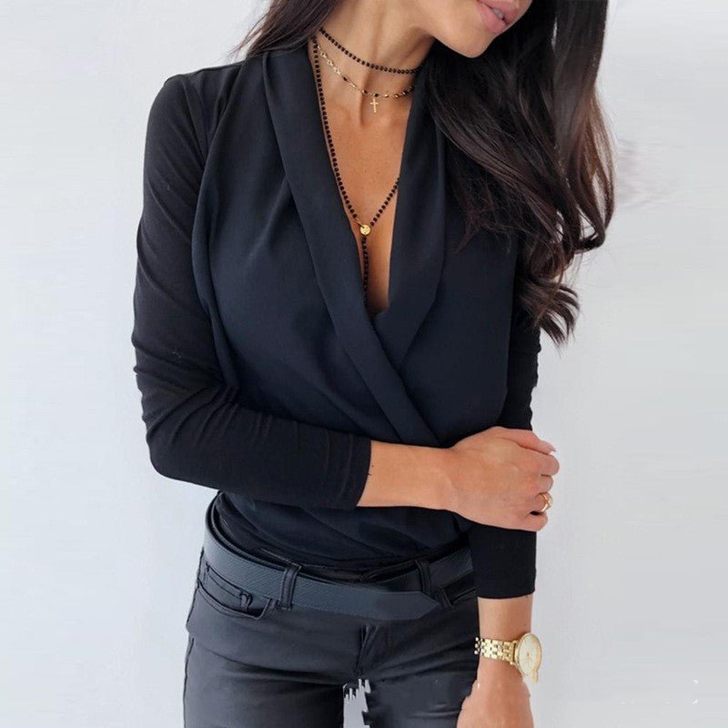 Deep V-neck shirt - SEEMS Lifestyle