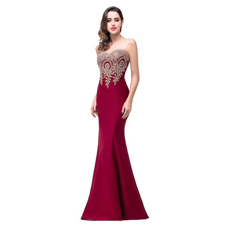 Europe dress sexy back hollow applique package - SEEMS Lifestyle