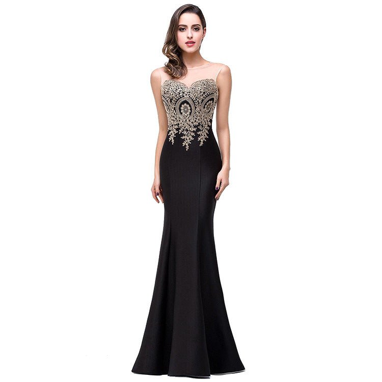 Europe dress sexy back hollow applique package - SEEMS Lifestyle