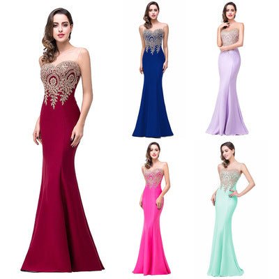 Europe dress sexy back hollow applique package - SEEMS Lifestyle