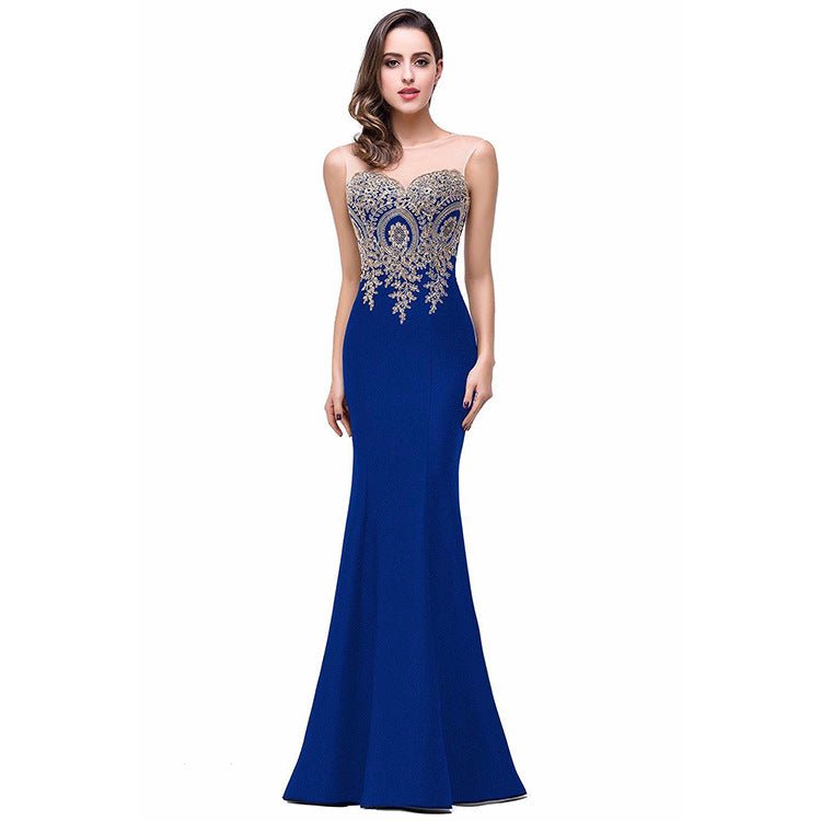 Europe dress sexy back hollow applique package - SEEMS Lifestyle