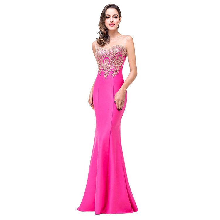 Europe dress sexy back hollow applique package - SEEMS Lifestyle