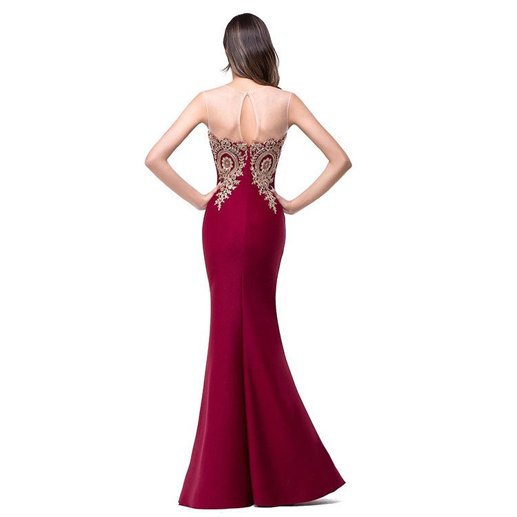 Europe dress sexy back hollow applique package - SEEMS Lifestyle