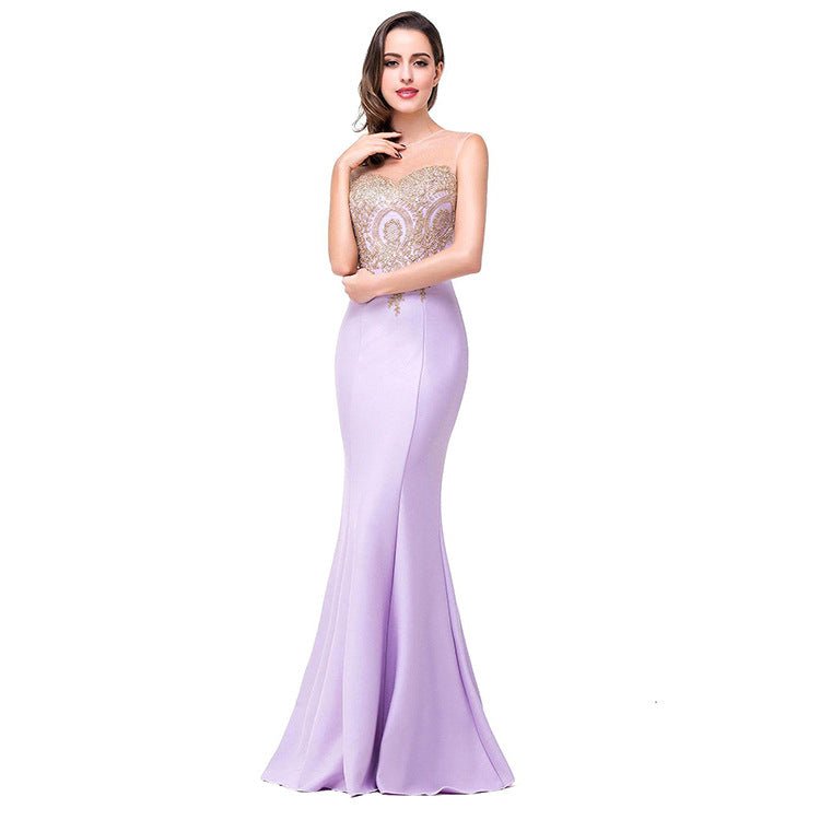Europe dress sexy back hollow applique package - SEEMS Lifestyle