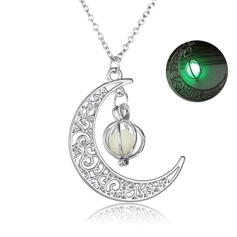 Fashion Moon Natural Glowing Stone Healing Necklace - SEEMS Lifestyle