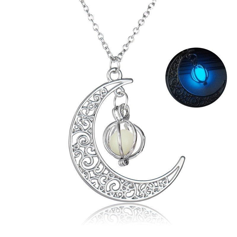 Fashion Moon Natural Glowing Stone Healing Necklace - SEEMS Lifestyle