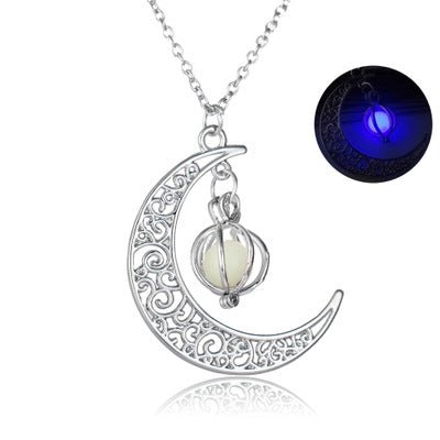 Fashion Moon Natural Glowing Stone Healing Necklace - SEEMS Lifestyle