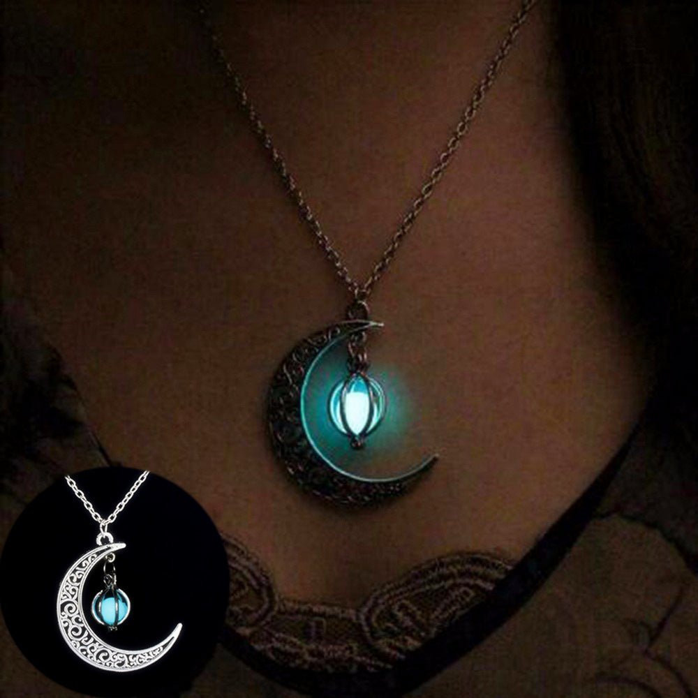 Fashion Moon Natural Glowing Stone Healing Necklace - SEEMS Lifestyle