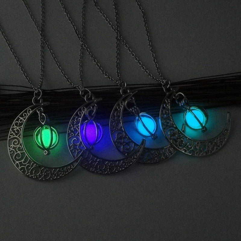 Fashion Moon Natural Glowing Stone Healing Necklace - SEEMS Lifestyle