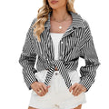 Fashion Striped Long Sleeve Shirt With Pockets - SEEMS Lifestyle