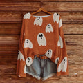 Halloween Printed Loose Long Sleeves Sweater - SEEMS Lifestyle