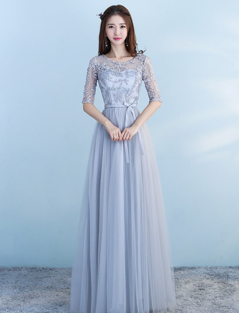 Long Bridesmaid Blue Wedding Dress Girlfriends Party Dress - SEEMS Lifestyle