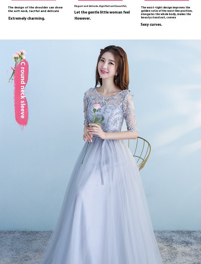 Long Bridesmaid Blue Wedding Dress Girlfriends Party Dress - SEEMS Lifestyle