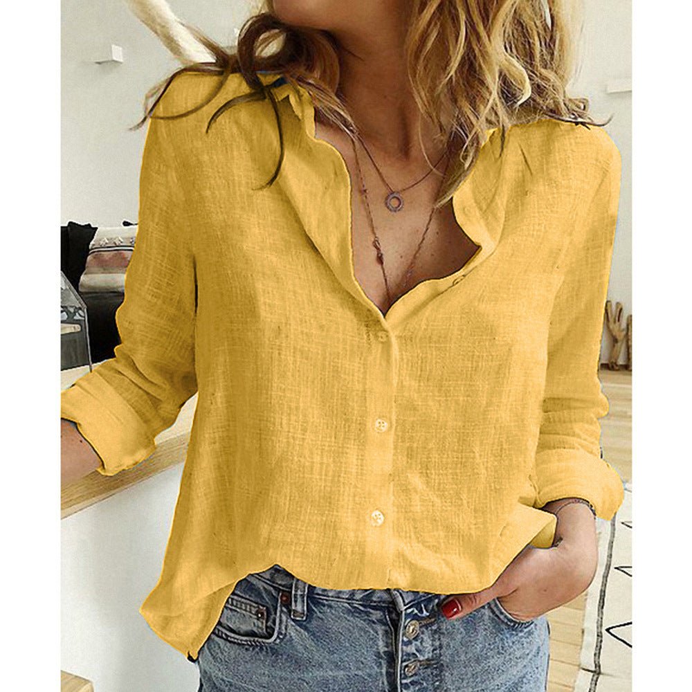 Loose Button Lapel Cardigan Top - SEEMS Lifestyle