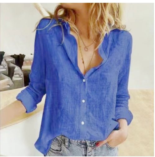 Loose Button Lapel Cardigan Top - SEEMS Lifestyle