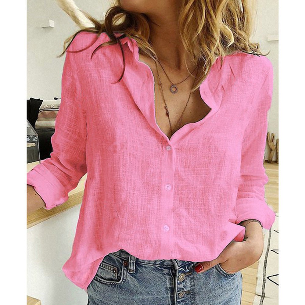 Loose Button Lapel Cardigan Top - SEEMS Lifestyle