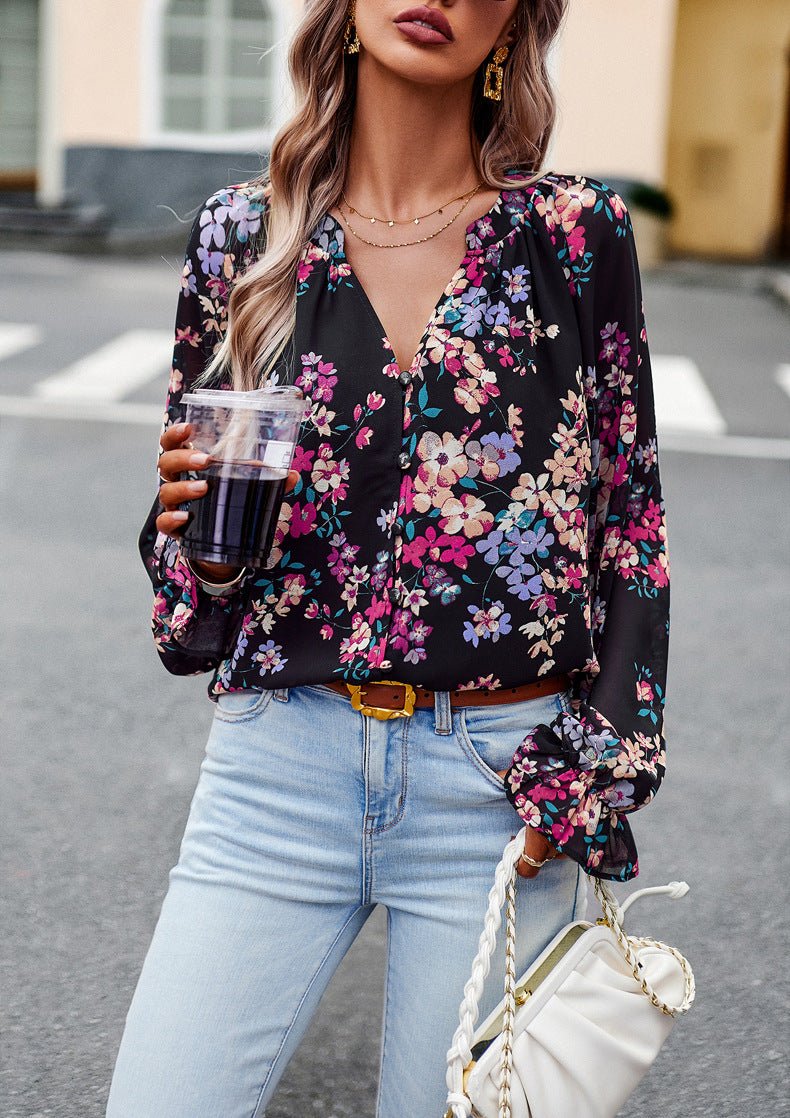 Loose Chiffon Blouses Shirts Tops - SEEMS Lifestyle
