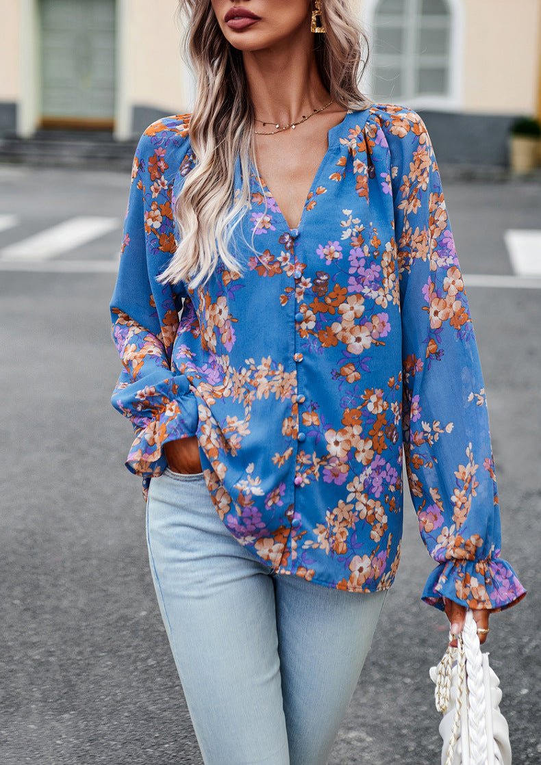 Loose Chiffon Blouses Shirts Tops - SEEMS Lifestyle