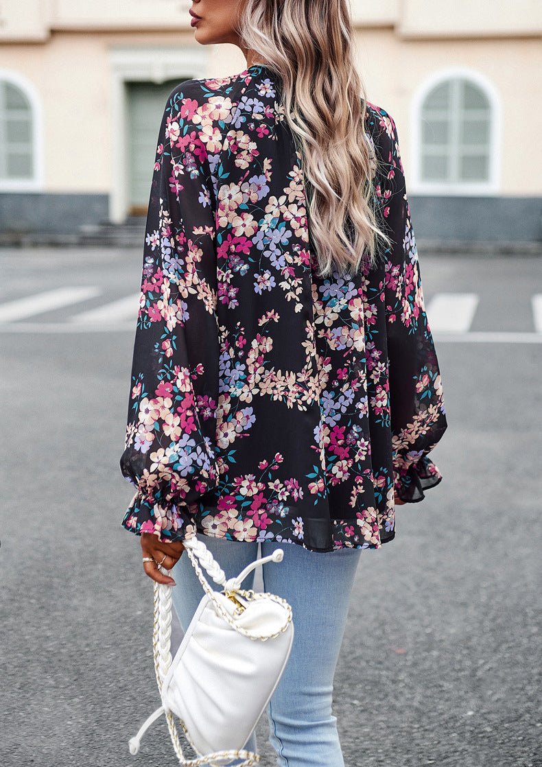 Loose Chiffon Blouses Shirts Tops - SEEMS Lifestyle