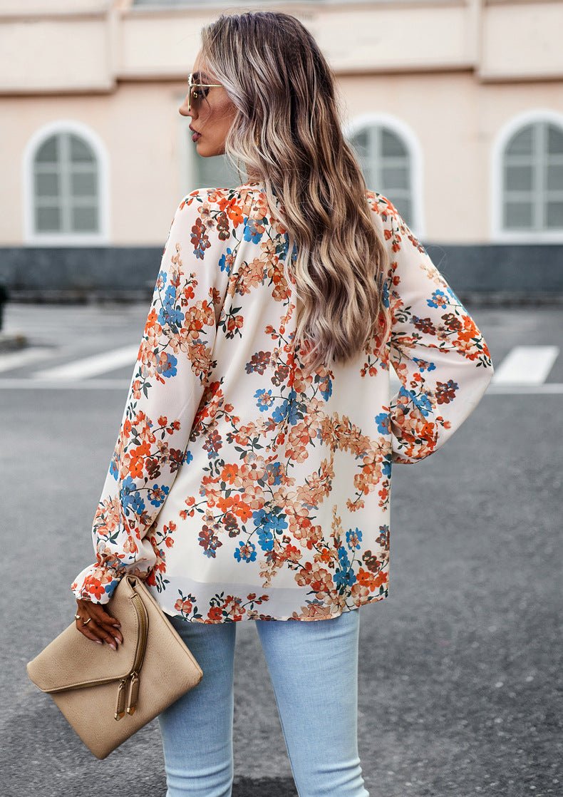Loose Chiffon Blouses Shirts Tops - SEEMS Lifestyle