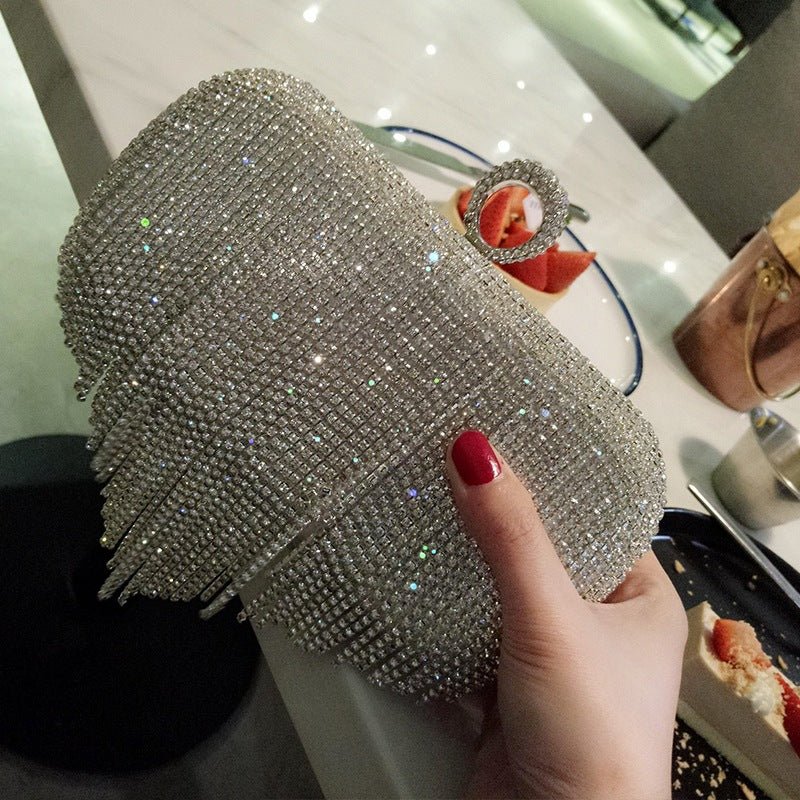 shiny diamond ladies fringed hand bag - SEEMS Lifestyle