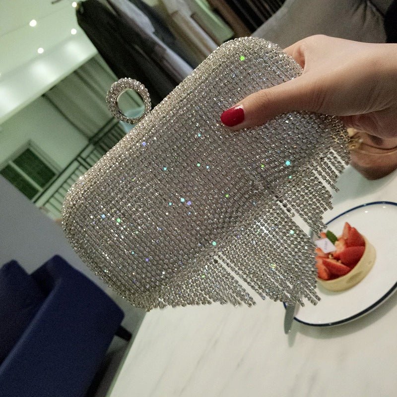 shiny diamond ladies fringed hand bag - SEEMS Lifestyle