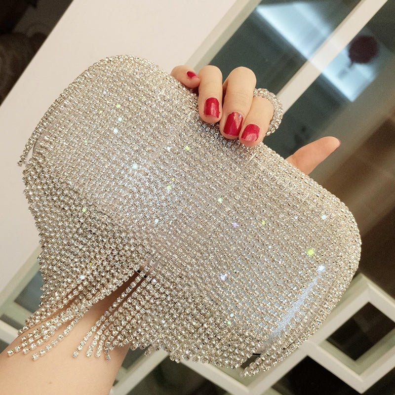shiny diamond ladies fringed hand bag - SEEMS Lifestyle