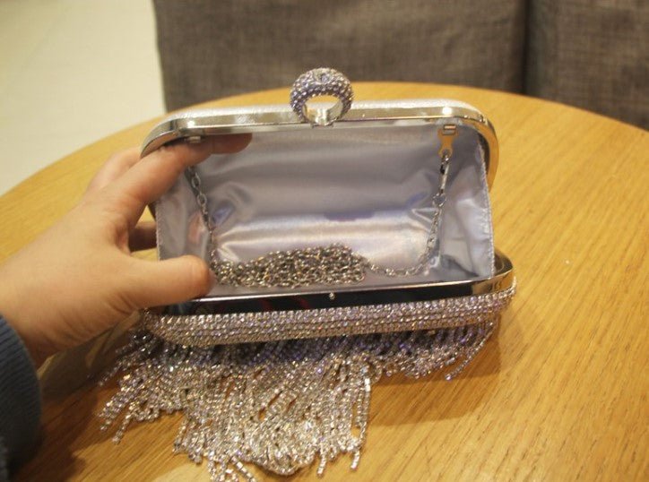shiny diamond ladies fringed hand bag - SEEMS Lifestyle