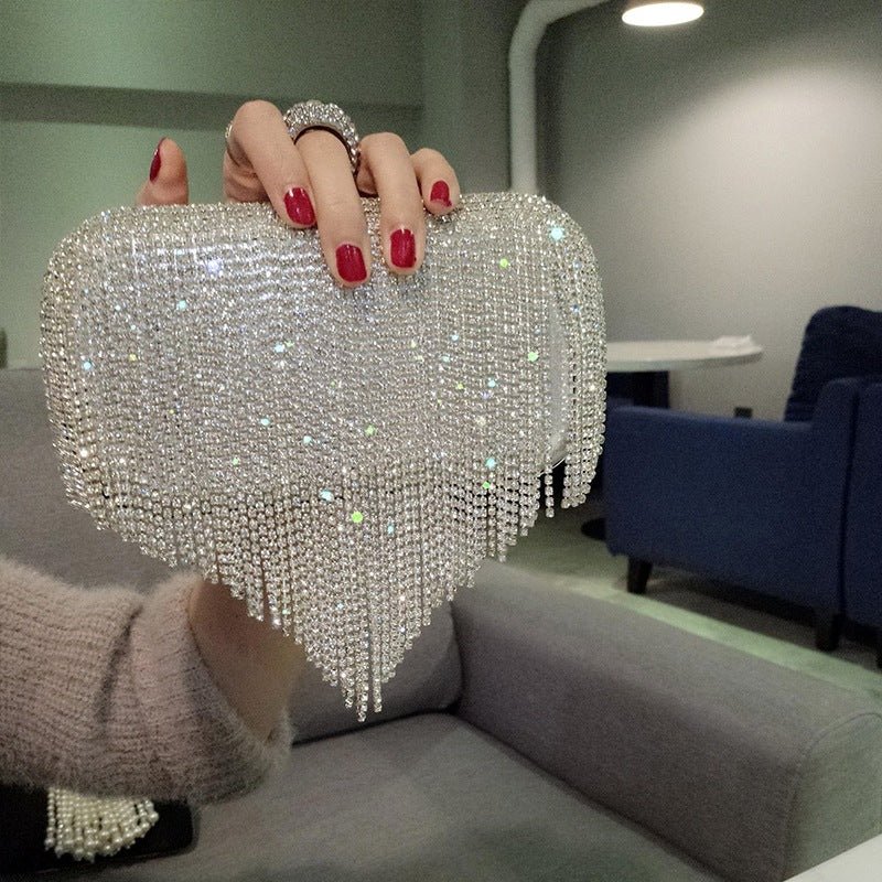 shiny diamond ladies fringed hand bag - SEEMS Lifestyle