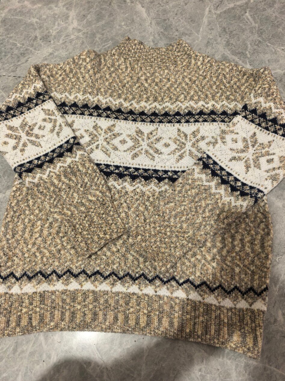 Winter Snowflake Sweater Fashion Half Turtleneck Pullover - SEEMS Lifestyle