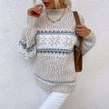 Winter Snowflake Sweater Fashion Half Turtleneck Pullover - SEEMS Lifestyle
