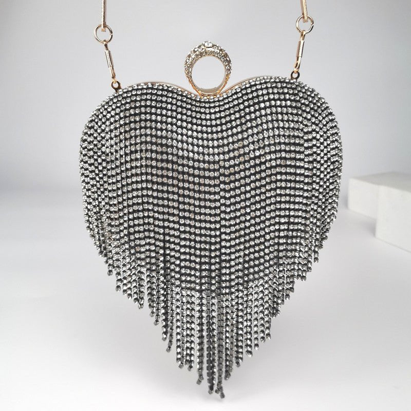 Women's Tassel Inlaid Diamond Handbag - SEEMS Lifestyle
